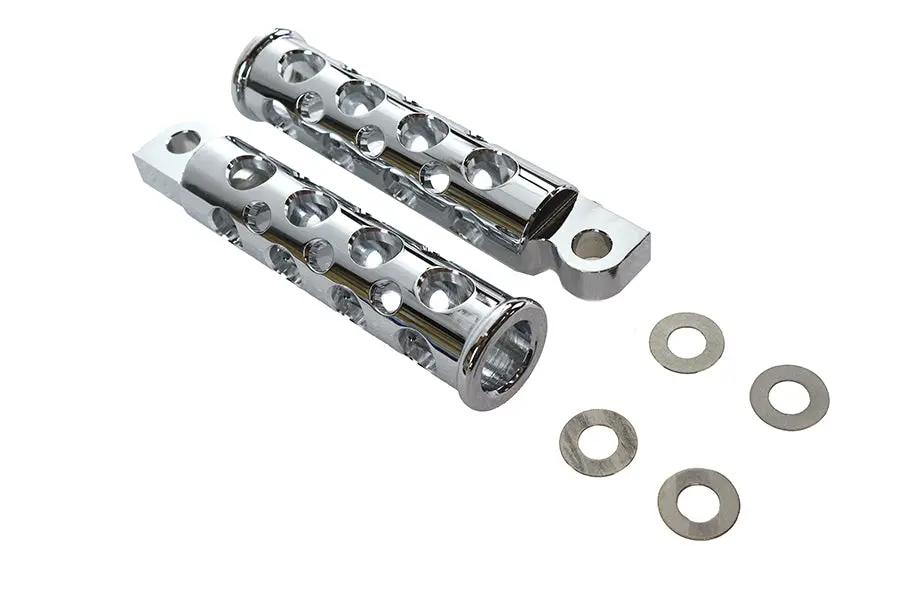 V-Twin Chrome Hole Shot Style Footpeg Set for Harley-Davidson Softail Models by V-Twin