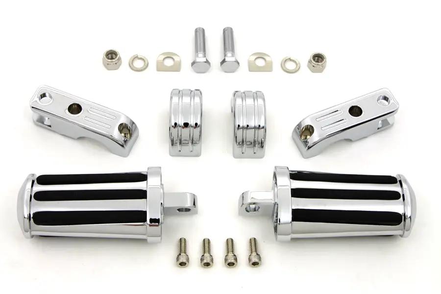 V-Twin Chrome Railer Style Footpeg Set for Enhanced Comfort and Durability by V-Twin