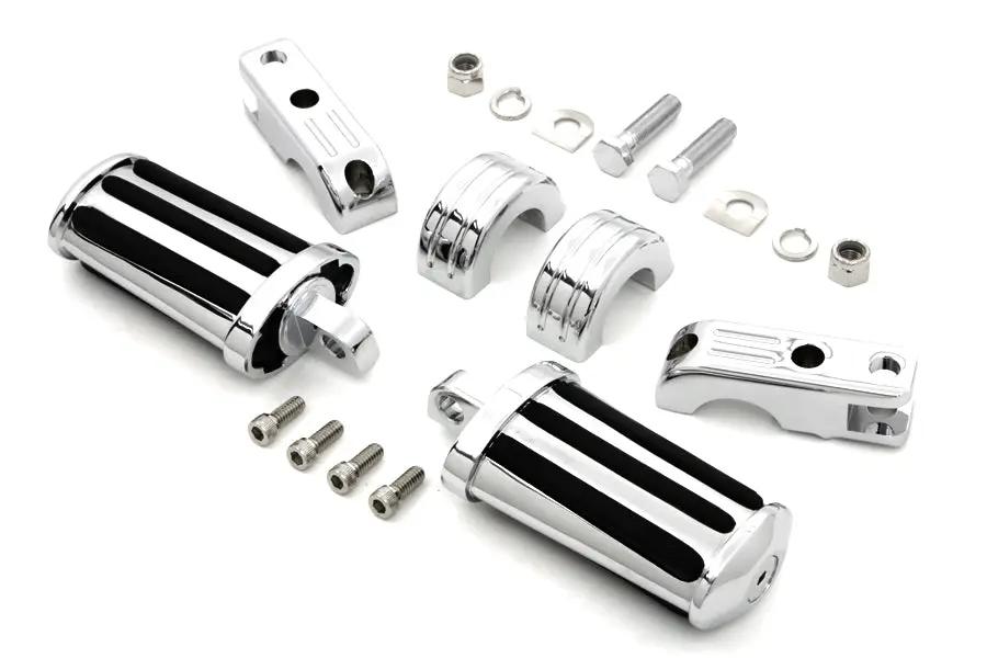 V-Twin Chrome Railer Style Footpeg Set for Enhanced Comfort and Durability by V-Twin