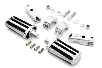 V-Twin Chrome Railer Style Footpeg Set for Enhanced Comfort and Durability by V-Twin