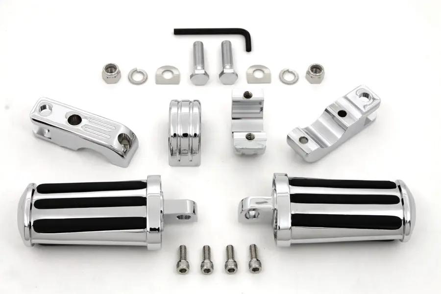 V-Twin Chrome Railer Style Footpeg Set for Enhanced Comfort and Durability by V-Twin