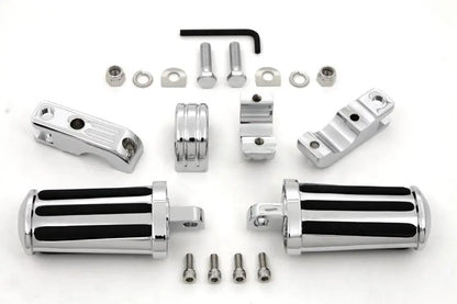 V-Twin Chrome Railer Style Footpeg Set for Enhanced Comfort and Durability by V-Twin