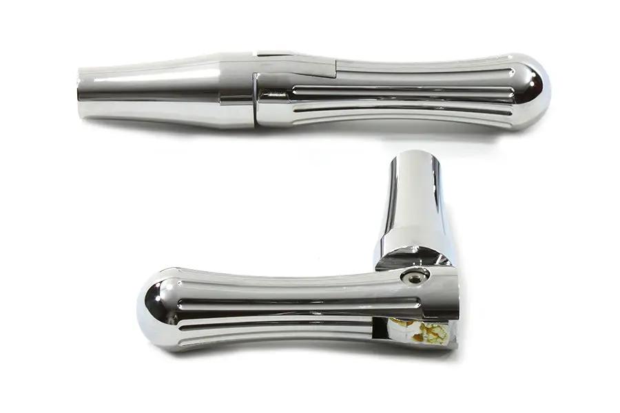V-Twin Batique Style Billet Footpeg Set with 3/8 Inch Mount Hole for Wyatt Gatling Controls by V-Twin