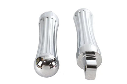 V-Twin Chrome Billet Batique Style Footpeg Set for Harley Softail Models by V-Twin