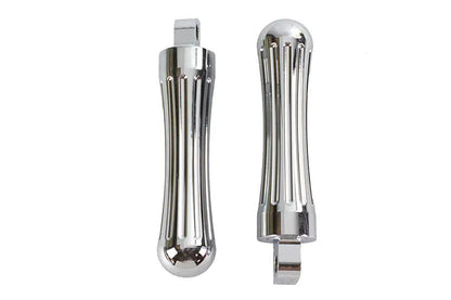 V-Twin Chrome Billet Batique Style Footpeg Set for Harley Softail Models by V-Twin