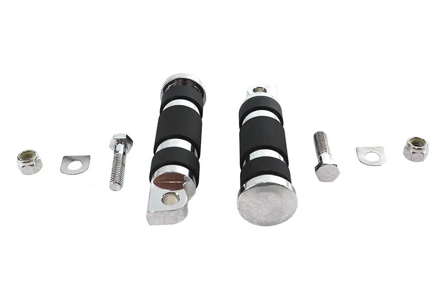 V-Twin Chrome Magna Ring Style Passenger Footpeg Set for Harley Davidson by V-Twin