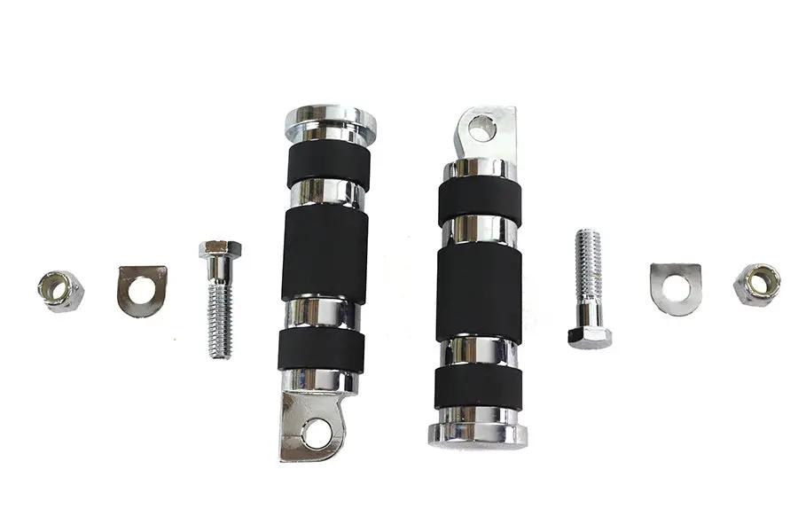 V-Twin Chrome Magna Ring Style Passenger Footpeg Set for Harley Davidson by V-Twin