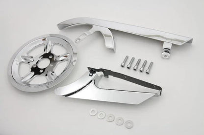 V-Twin Chrome Belt Guard and Pulley Cover Kit for Harley Davidson XL (2004-2013) by V-Twin