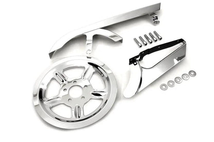 V-Twin Chrome Belt Guard and Pulley Cover Kit for Harley Davidson XL (2004-2013) by V-Twin