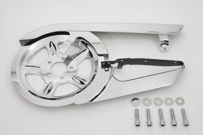 V-Twin Chrome Belt Guard and Pulley Cover Kit for Harley Davidson XL (2004-2013) by V-Twin