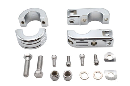 V-Twin Chrome Engine Bar Footpeg Mount for 1-1/4 Inch Frame by V-Twin