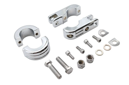 V-Twin Chrome Engine Bar Footpeg Mount for 1-1/4 Inch Frame by V-Twin
