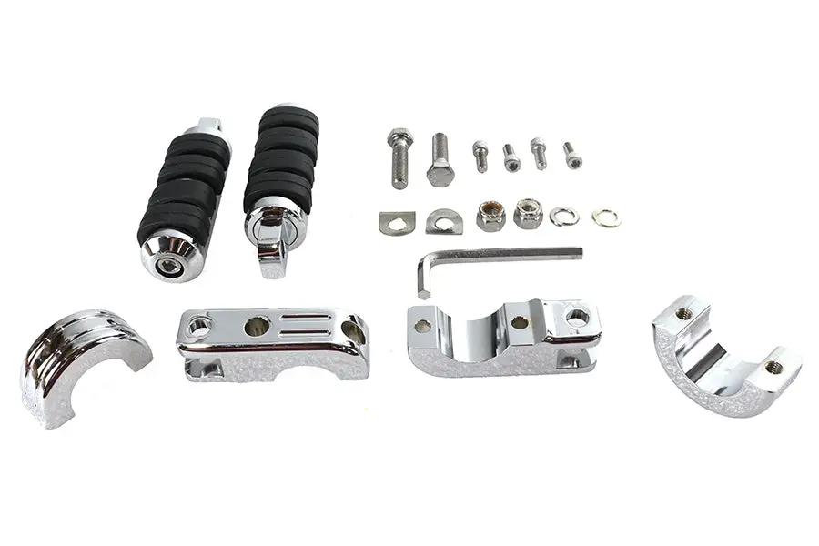V-Twin Chrome Engine Bar Footpeg Mount Kit with Footpegs by V-Twin