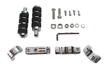 V-Twin Chrome Engine Bar Footpeg Mount Kit with Footpegs by V-Twin