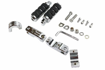 V-Twin Chrome Engine Bar Footpeg Mount Kit with Footpegs by V-Twin