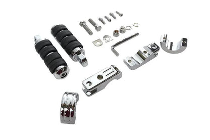 V-Twin Chrome Engine Bar Footpeg Mount Kit with Footpegs by V-Twin
