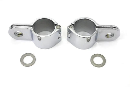 V-Twin Chrome 1-1/4 Inch Footpeg Mount Clamp Set with Hinge Mounting by V-Twin