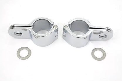 V-Twin Chrome 1-1/8 Inch Footpeg Mount Clamp Set with Hinge Type Mounting by V-Twin