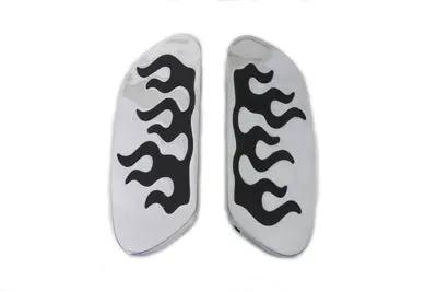 Wyatt Gatling Passenger Footboard Set with Flame Design for Harley Davidson FLT by Wyatt Gatling