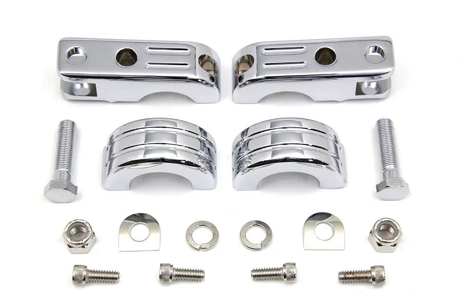 V-Twin Billet Footpeg Mount Set for 1-1/4 Inch Engine Bar by V-Twin