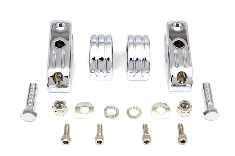 V-Twin Billet Footpeg Mount Set for 1-1/4 Inch Engine Bar by V-Twin