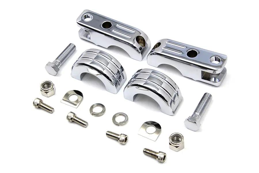 V-Twin Billet Footpeg Mount Set for 1-1/4 Inch Engine Bar by V-Twin
