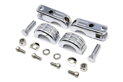 V-Twin Billet Footpeg Mount Set for 1-1/4 Inch Engine Bar by V-Twin