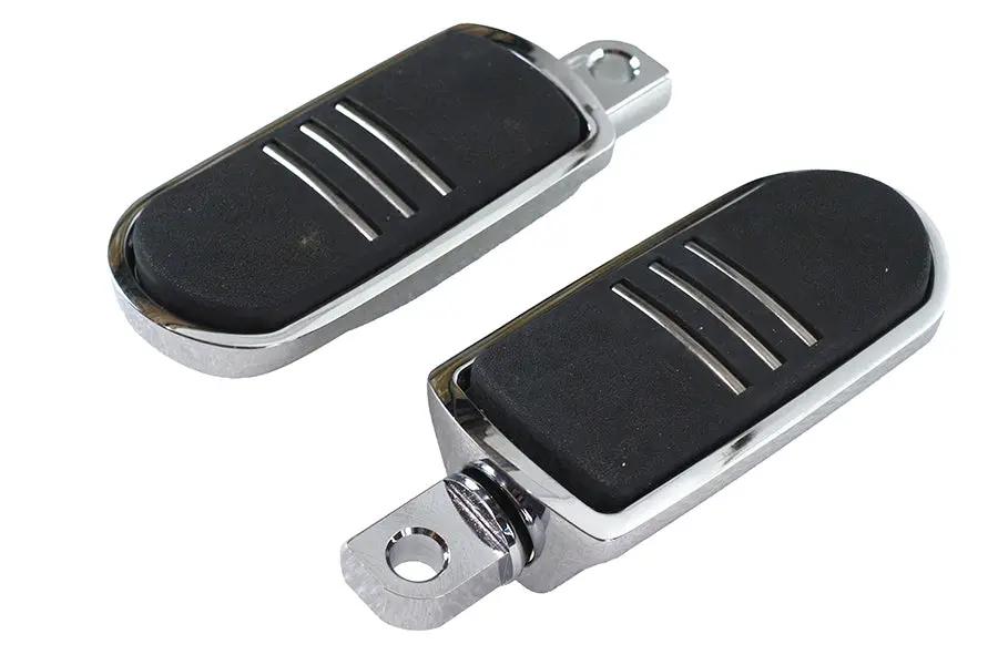 Wyatt Gatling Chrome Footpeg Set with Rubber Inlay for Harley-Davidson Softail Models by Wyatt Gatling