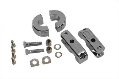 V-Twin Chrome Billet Footpeg Mount Set for 1 Inch Frame Tube - P77-6003 by V-Twin