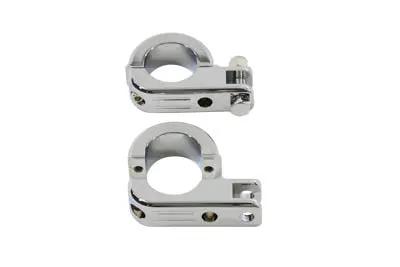 V-Twin Chrome Billet Footpeg Mount Set for 1-1/2 inch Diameter Frame Tubes - Part P77-6005 by V-Twin
