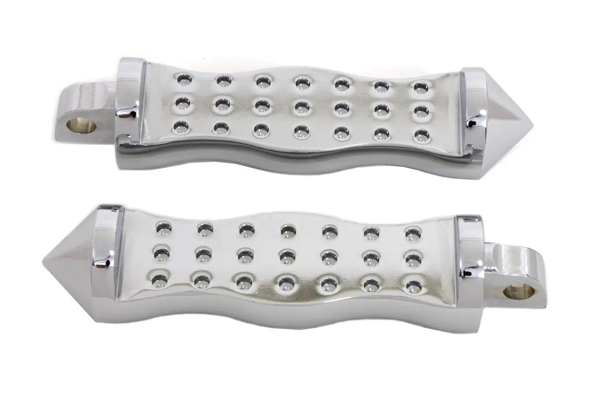 V-Twin Chrome Form Factor Footpeg Set Druid Style for Harley-Davidson Softail by V-Twin