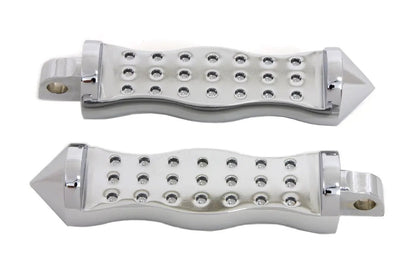 V-Twin Chrome Form Factor Footpeg Set Druid Style for Harley-Davidson Softail by V-Twin
