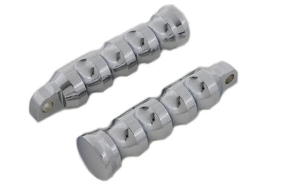Wyatt Gatling Chrome Contour Grooved Footpeg Set - Perfect for Custom Harley Softail Models by Wyatt Gatling