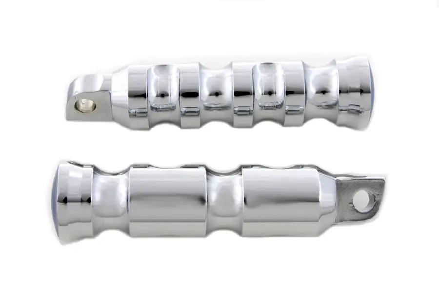 Wyatt Gatling Chrome Contour Grooved Footpeg Set - Perfect for Custom Harley Softail Models by Wyatt Gatling