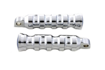 Wyatt Gatling Chrome Contour Grooved Footpeg Set - Perfect for Custom Harley Softail Models by Wyatt Gatling