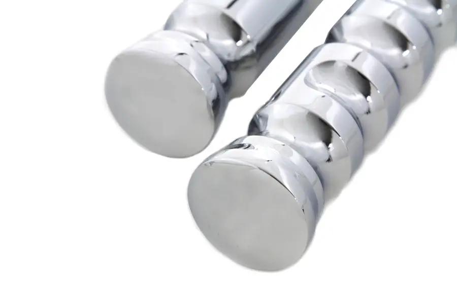 Wyatt Gatling Chrome Contour Grooved Footpeg Set - Perfect for Custom Harley Softail Models by Wyatt Gatling