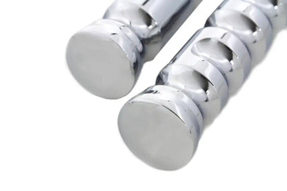 Wyatt Gatling Chrome Contour Grooved Footpeg Set - Perfect for Custom Harley Softail Models by Wyatt Gatling