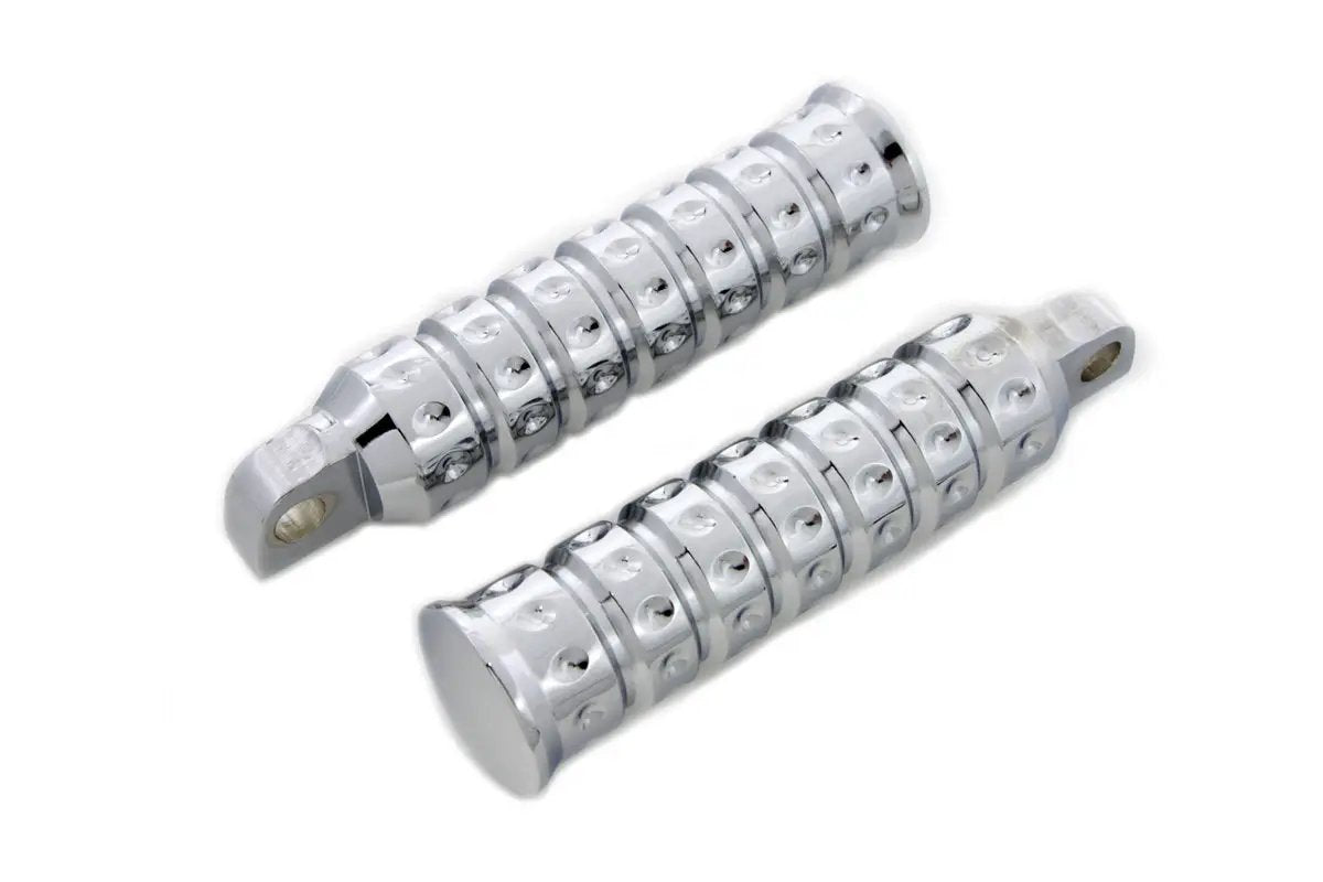 Wyatt Gatling Chrome Micro Grooved Footpeg Set for Harley Softail Models by Wyatt Gatling