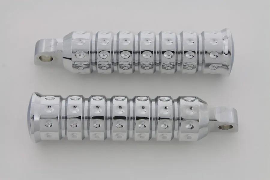 Wyatt Gatling Chrome Micro Grooved Footpeg Set for Harley Softail Models by Wyatt Gatling