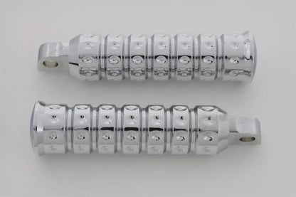 Wyatt Gatling Chrome Micro Grooved Footpeg Set for Harley Softail Models by Wyatt Gatling