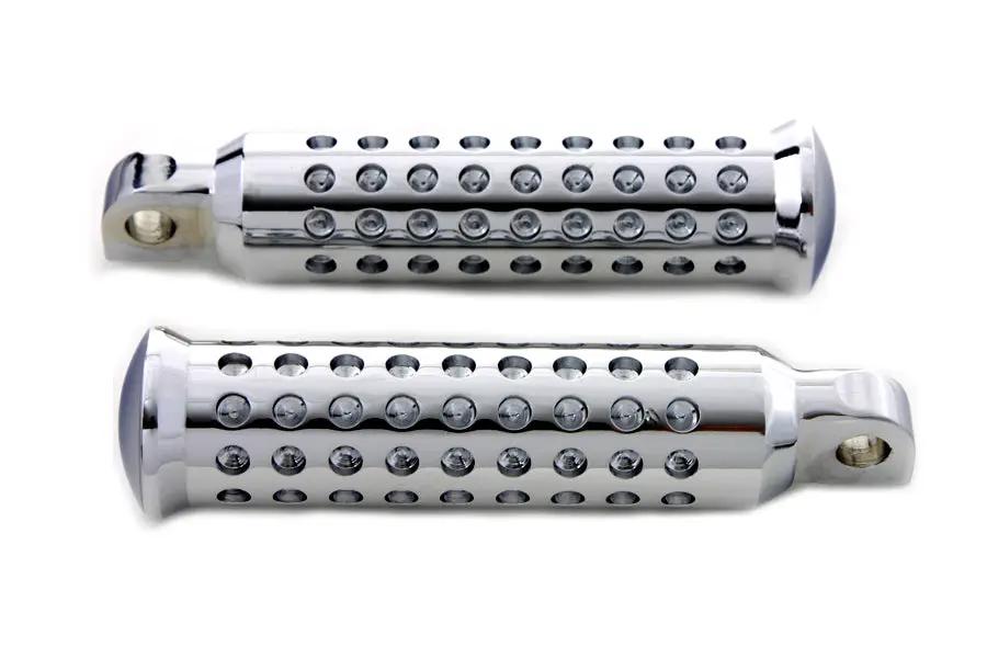 Wyatt Gatling Chrome Micro Holes Footpeg Set for Harley Davidson Softail Models by Wyatt Gatling