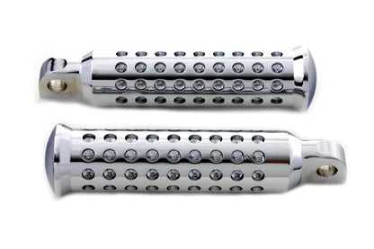 Wyatt Gatling Chrome Micro Holes Footpeg Set for Harley Davidson Softail Models by Wyatt Gatling
