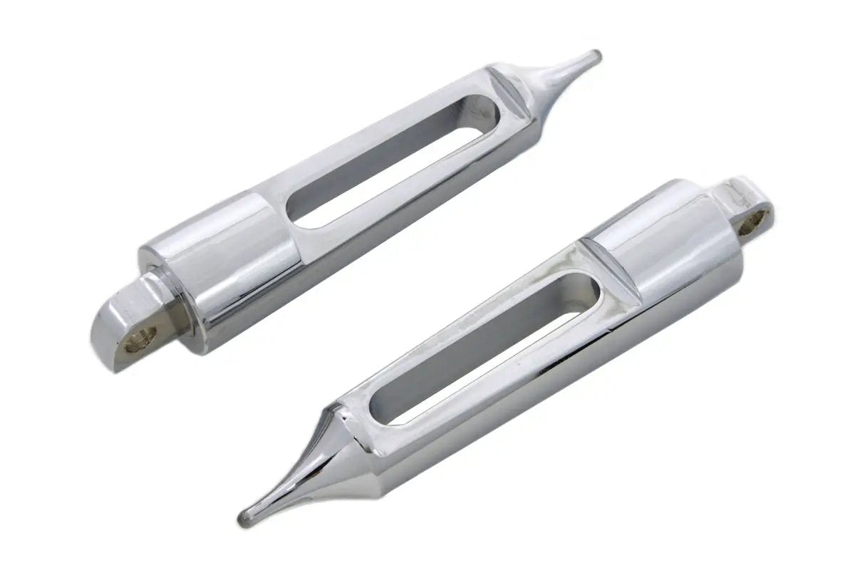 Wyatt Gatling Chrome Dagger Slot Footpeg Set for Harley Softail Models by Wyatt Gatling