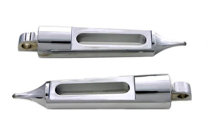 Wyatt Gatling Chrome Dagger Slot Footpeg Set for Harley Softail Models by Wyatt Gatling