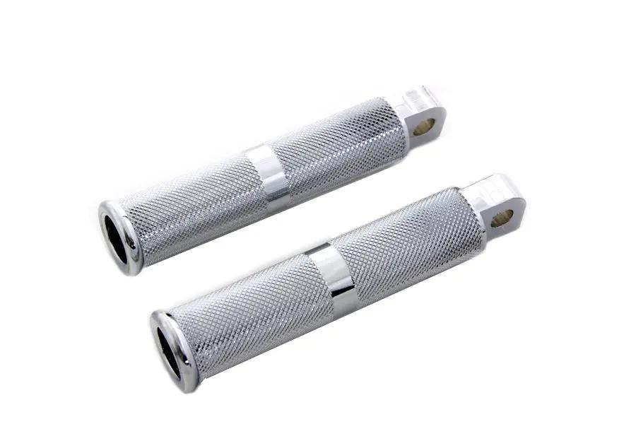 Wyatt Gatling Chrome Hollow Knurled Footpeg Set for Harley Softail Models by Wyatt Gatling