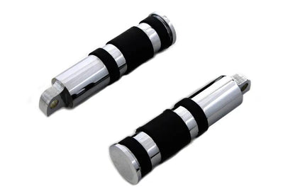 Wyatt Gatling Chrome Banded Skull End Footpeg Set for Harley-Davidson Softail Models by Wyatt Gatling