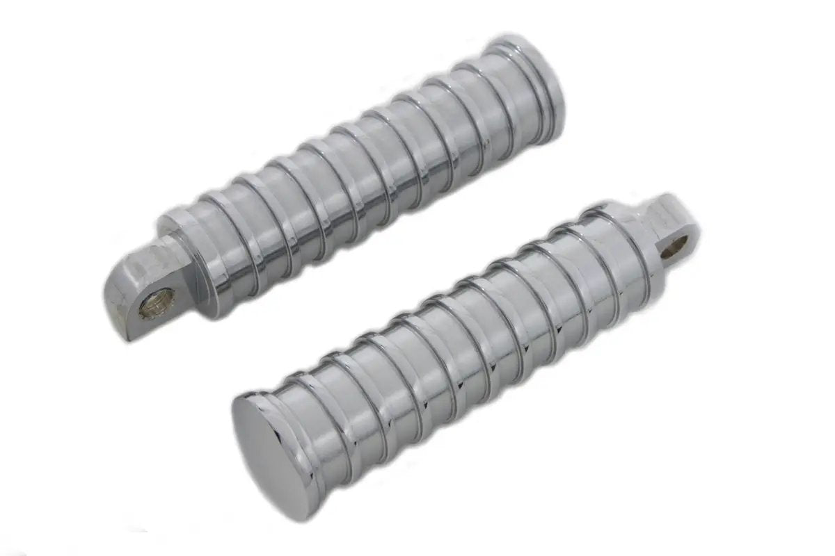 Wyatt Gatling Chrome Light Grooves Footpeg Set for Harley Softail by Wyatt Gatling