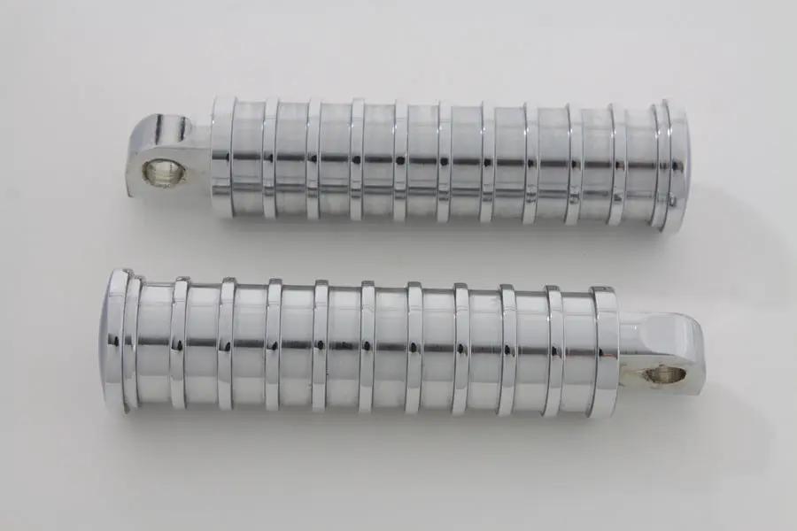 Wyatt Gatling Chrome Light Grooves Footpeg Set for Harley Softail by Wyatt Gatling
