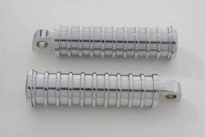 Wyatt Gatling Chrome Light Grooves Footpeg Set for Harley Softail by Wyatt Gatling