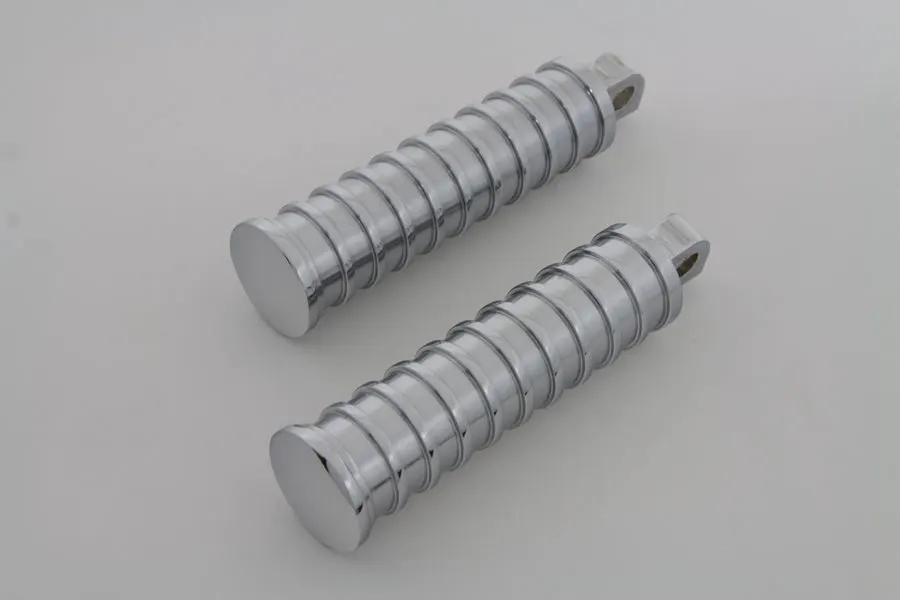 Wyatt Gatling Chrome Light Grooves Footpeg Set for Harley Softail by Wyatt Gatling